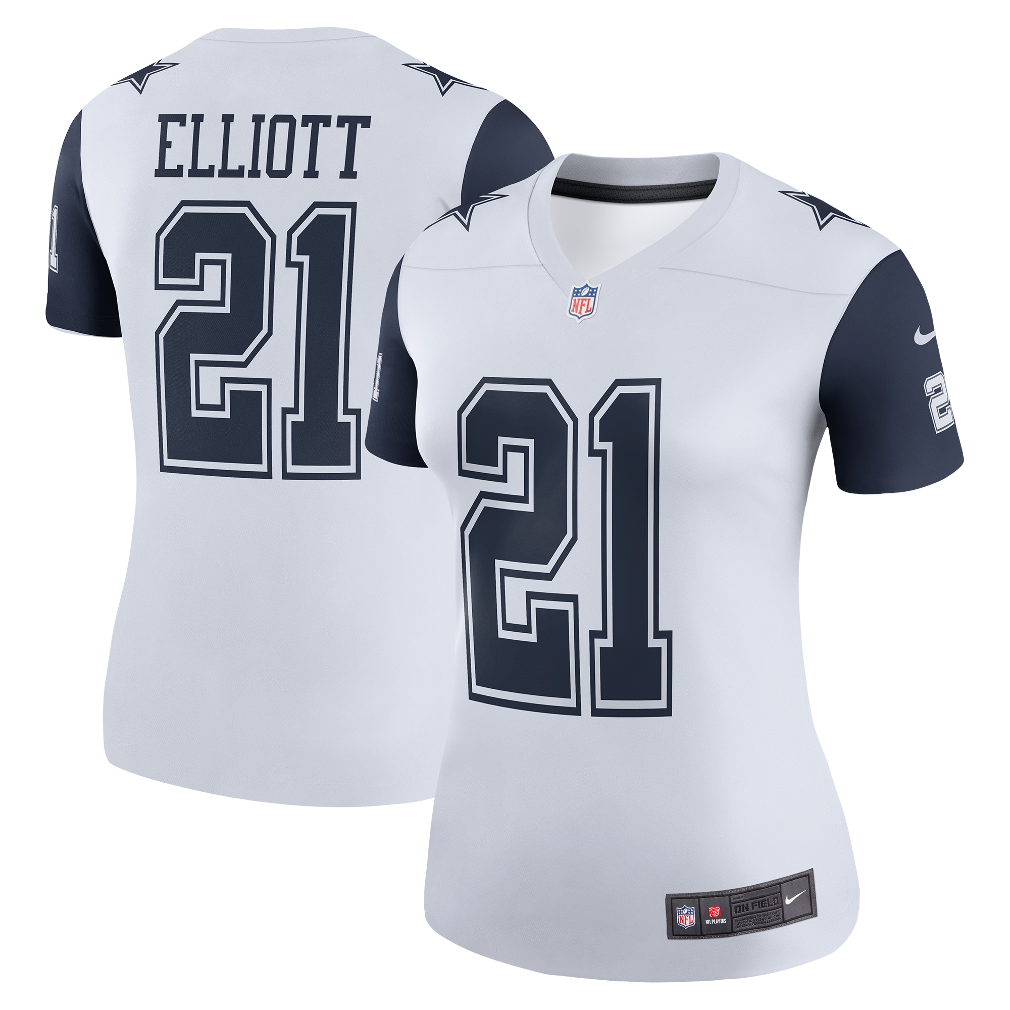 Women’s Dallas Cowboys Ezekiel Elliott White Color Rush Legend Player Jersey