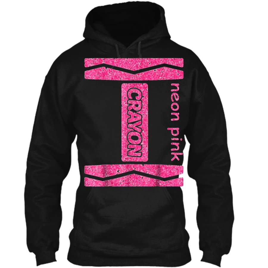 Neon Pink Crayon Halloween Couple Friend Group Costume Pullover Hoodie 8 oz