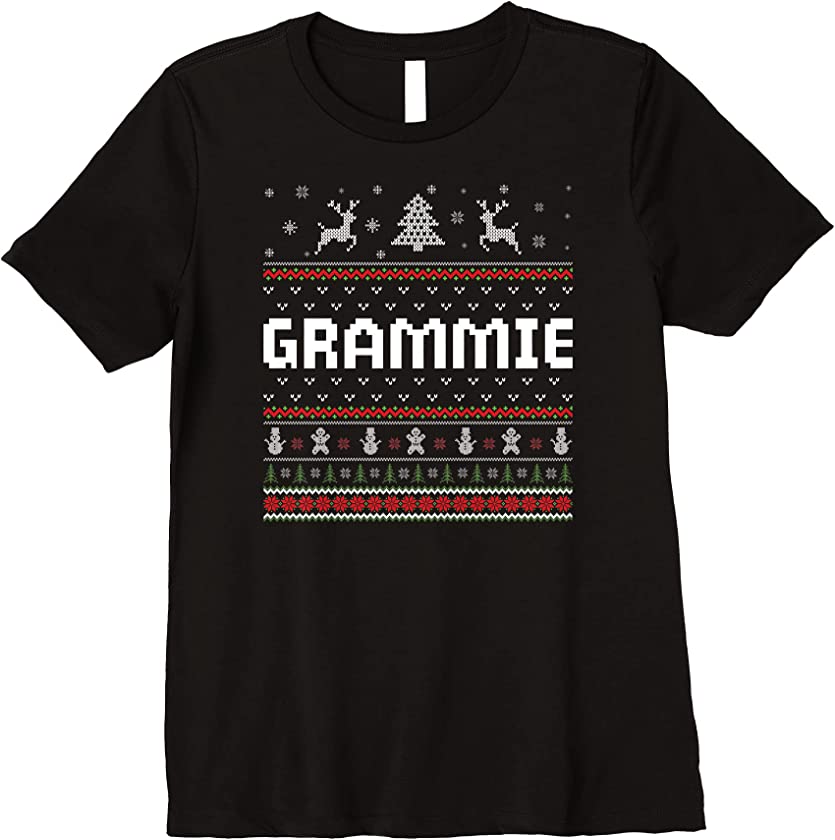 Womens Grammie Ugly Holiday Party Matching Ugly Christmas Sweater Premium T-Shirt