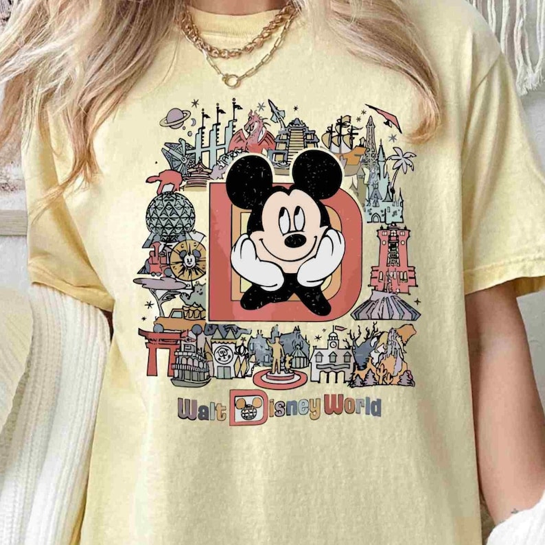 Comfort Colors® Vintage Retro Disney World Shirt, Custom character Mickey Minnie Chip Dale Pooh Shirt, Mickey Vintage Retro Shirt