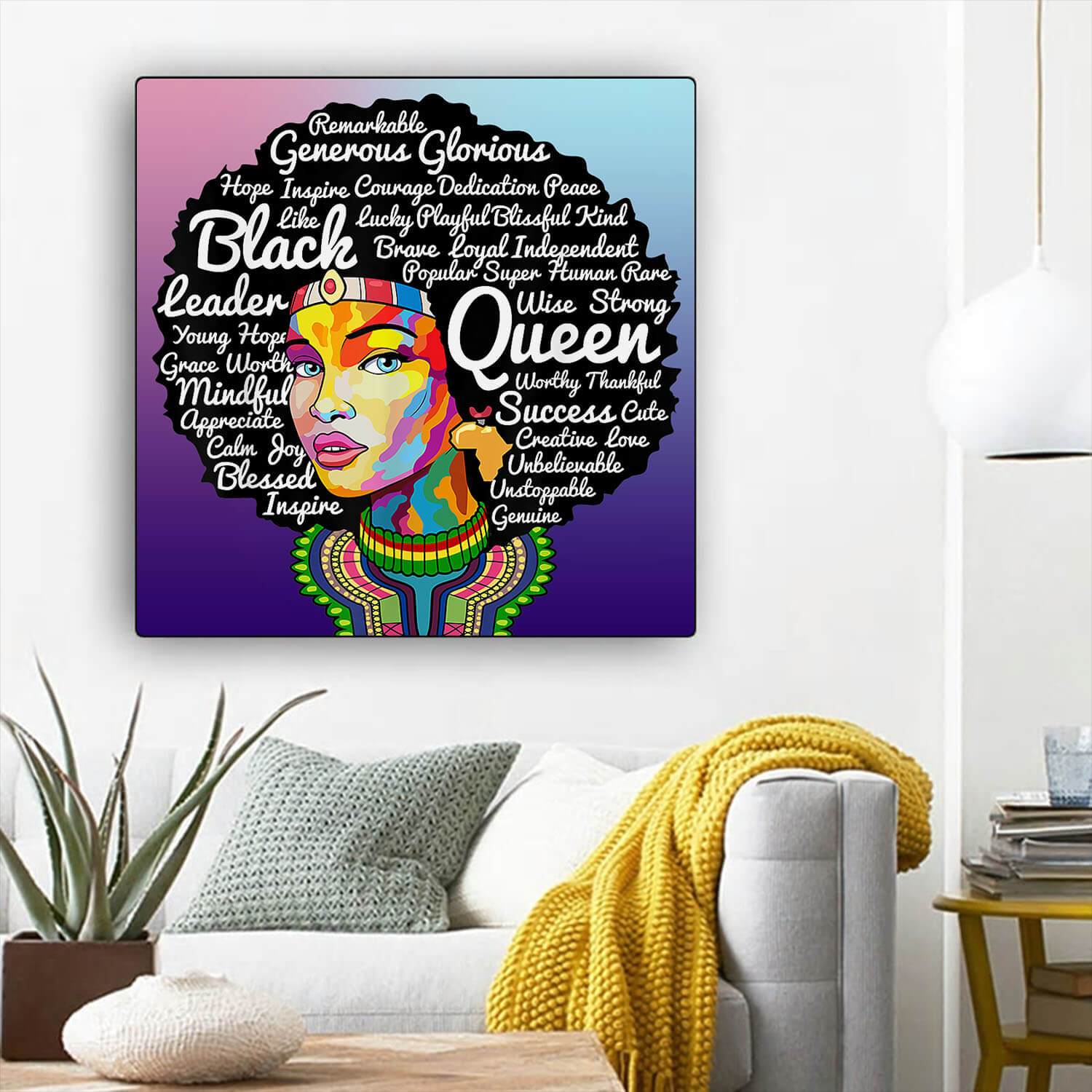 African American Canvas Art Pretty Melanin Girl African American Prints Afrocentric Home Decor BPS77672