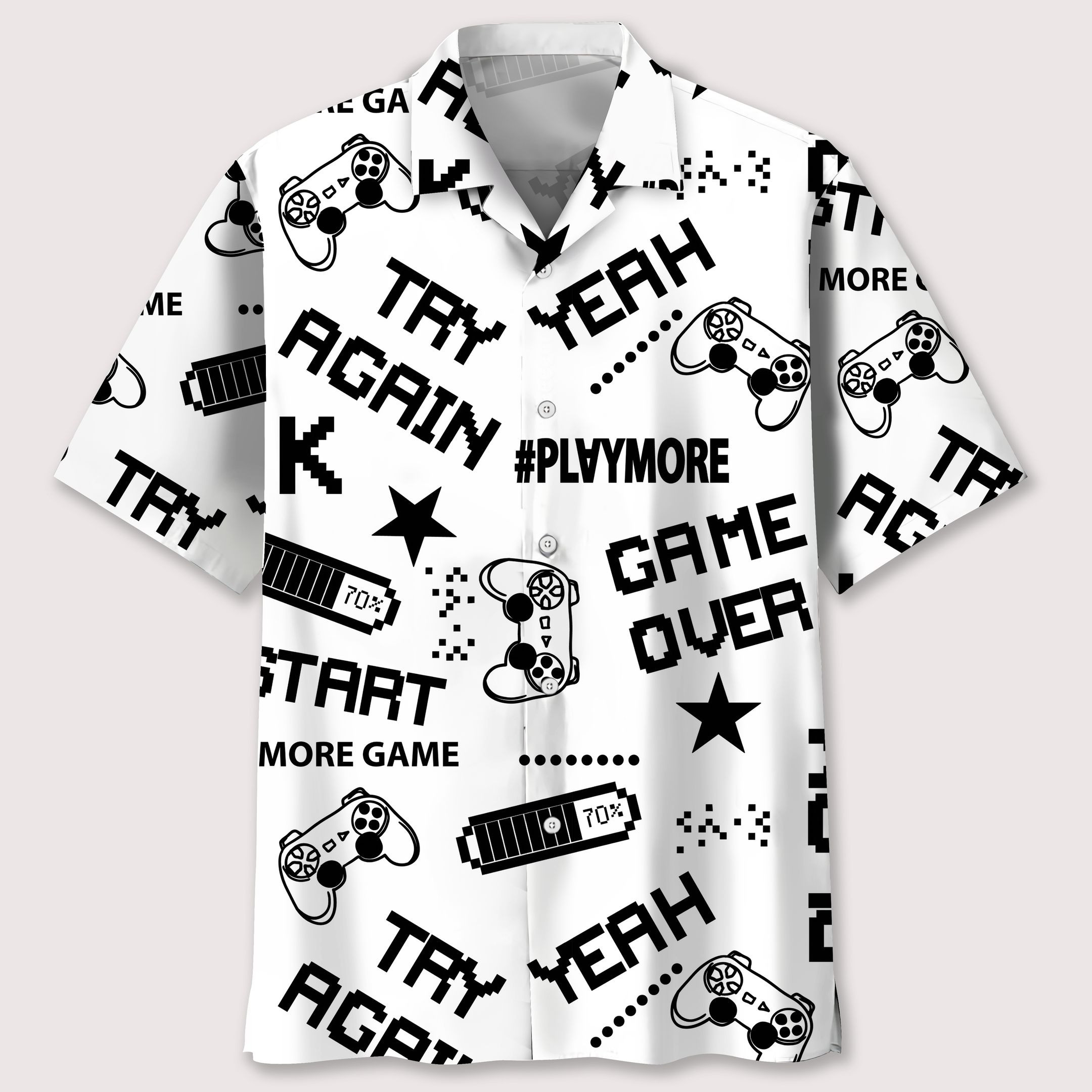 Video Game Seamless Pattern Hawaiian Shirt Ha35854