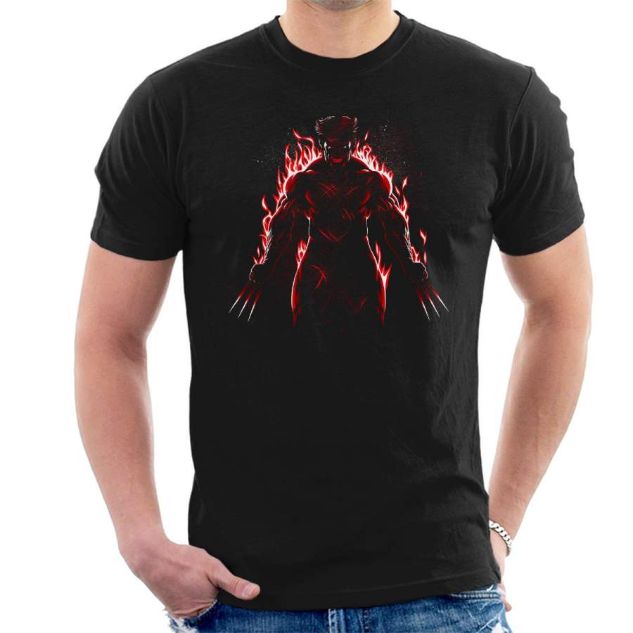 X Men Wolverine Logan Fire Men’s T-Shirt