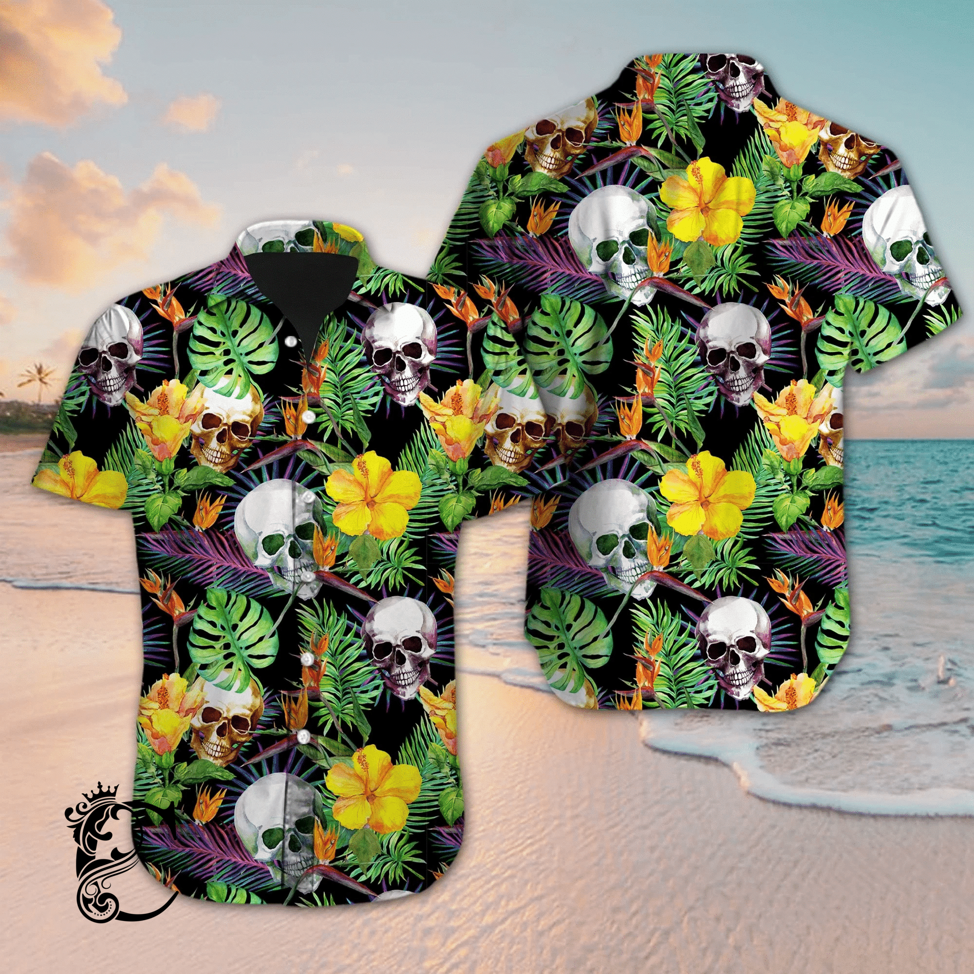 Beach Shirt Get Here Skull Hawaiian Shirt- Chillicothemall