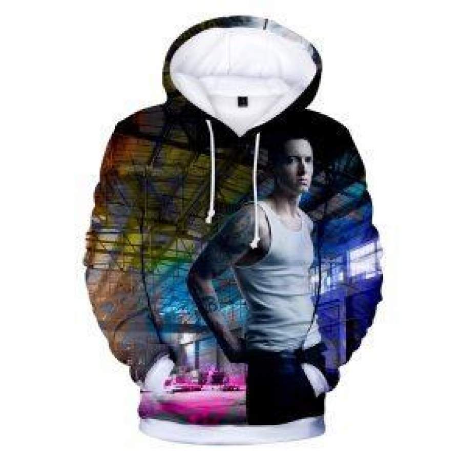 W1 Hommes / Femmes Hoodies 3D Print Rapper Eminem Pull Hip Hop Sweat Casual sweat à capuche Streetwear Roche Survêtement Tops