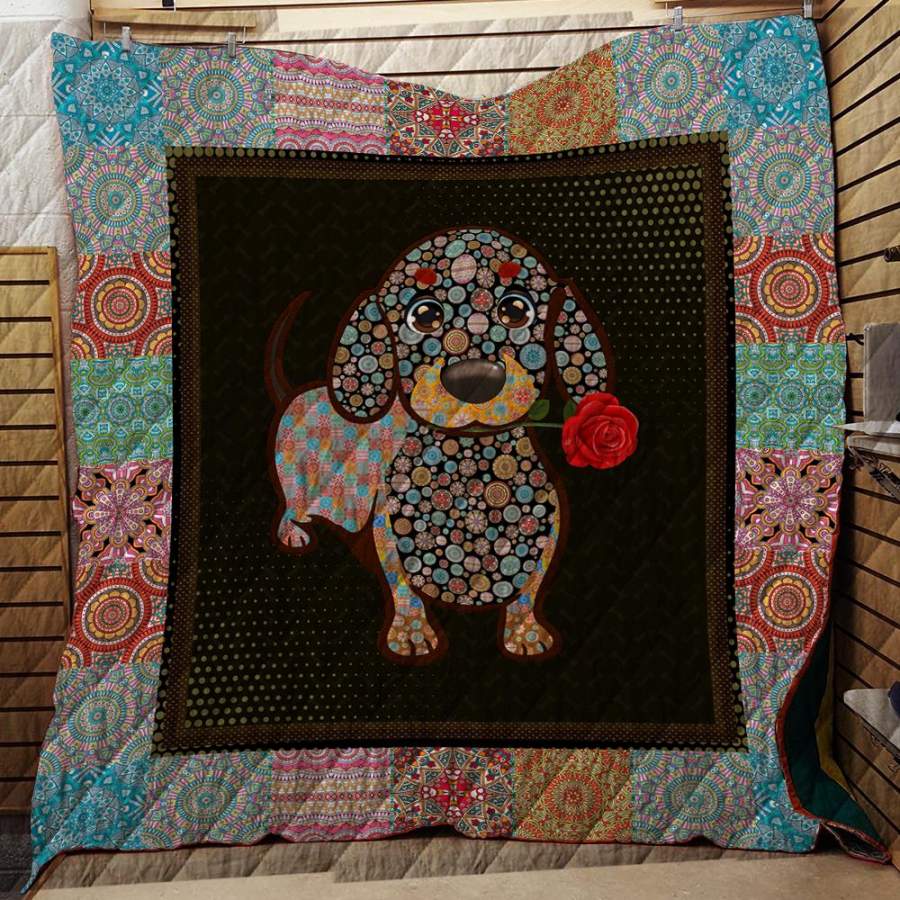 Dachshund Quilt Dog 3D Quilt Blanket