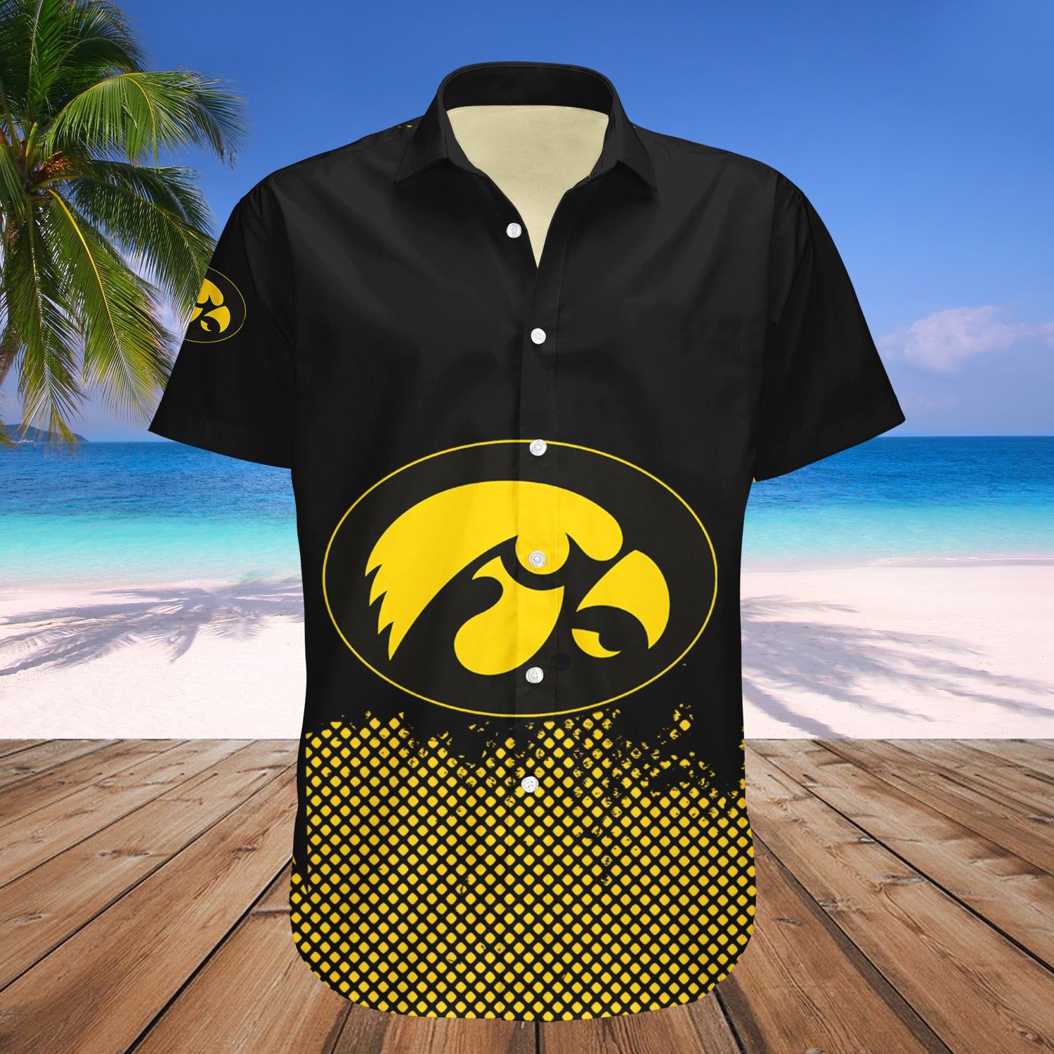 Iowa Hawkeyes Hawaii Shirt Basketball Net Grunge Pattern – NCCA