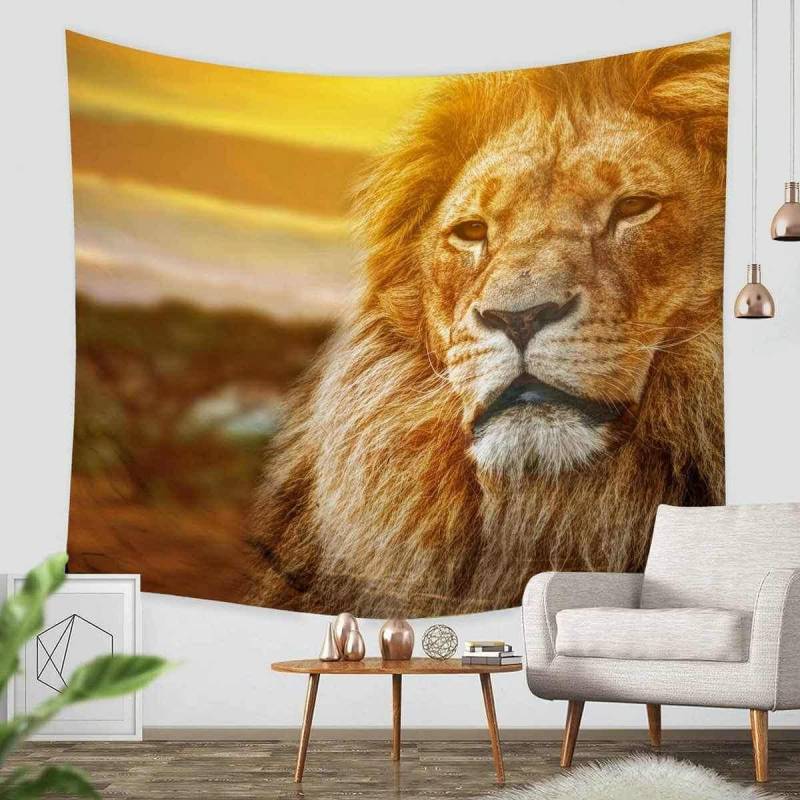 3D Custom Lion Tapestry Throw Wall Hanging Bedspread