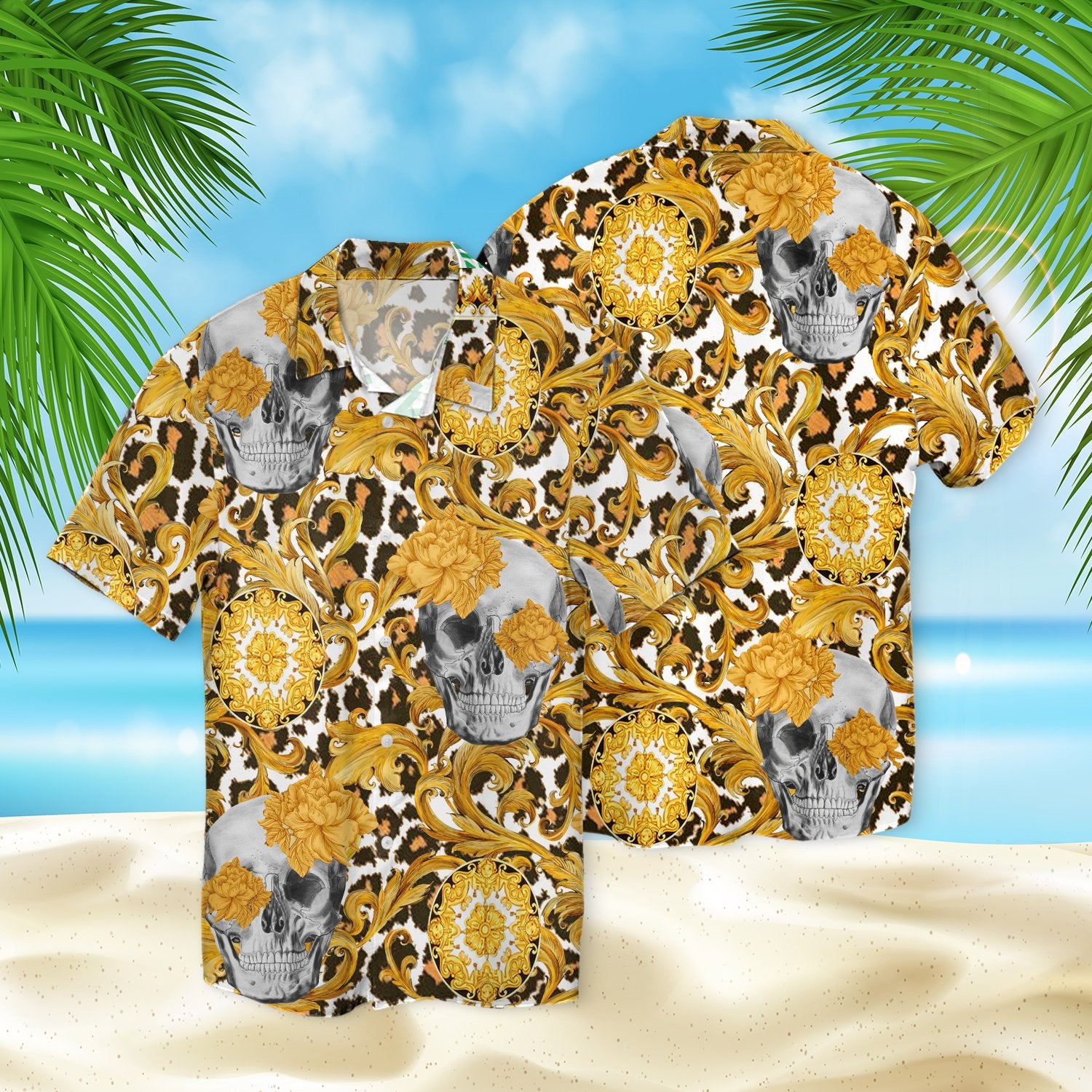 Skull Seamless Pattern Hawaii Shirt Ha96680