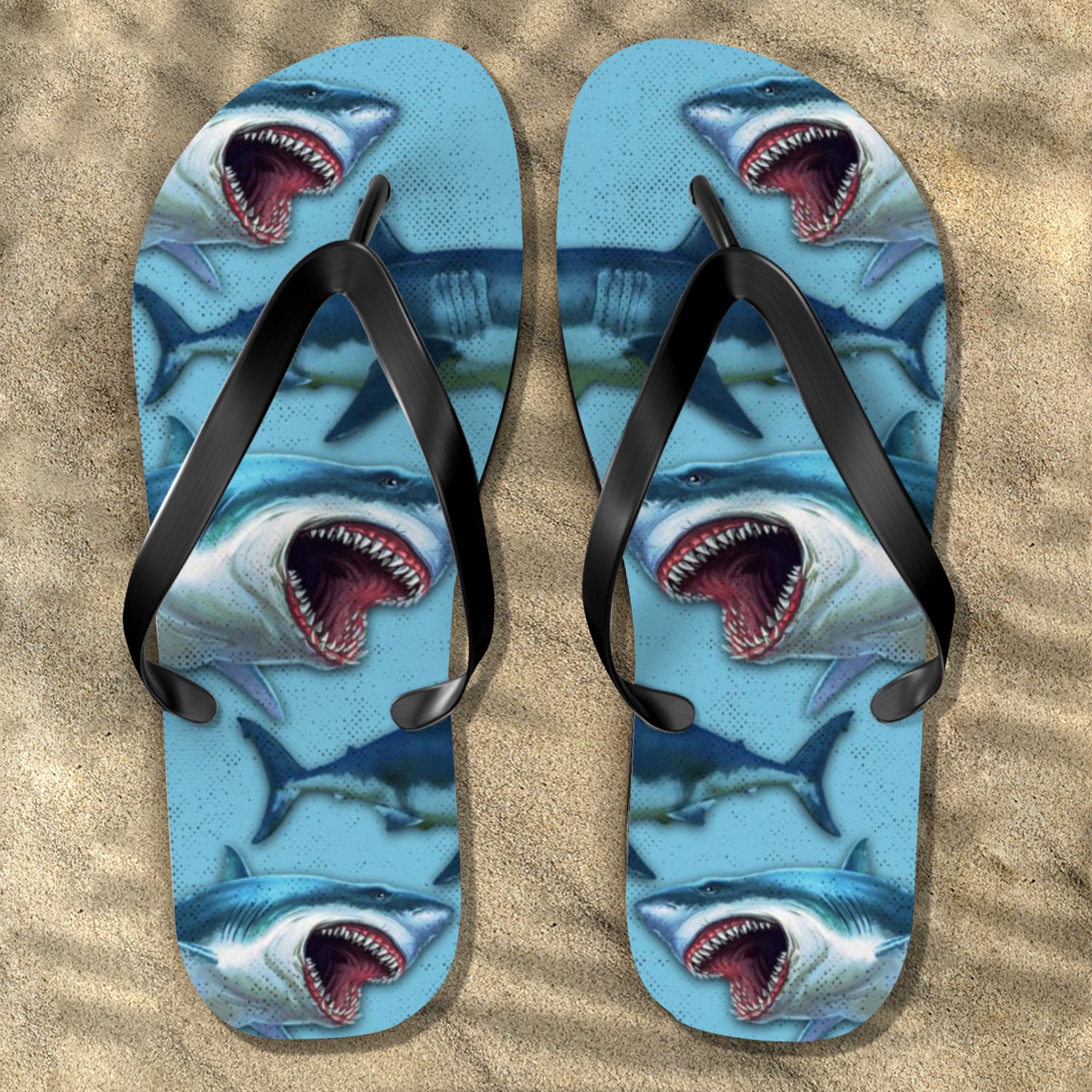 Sharks Teeth Flip Flops