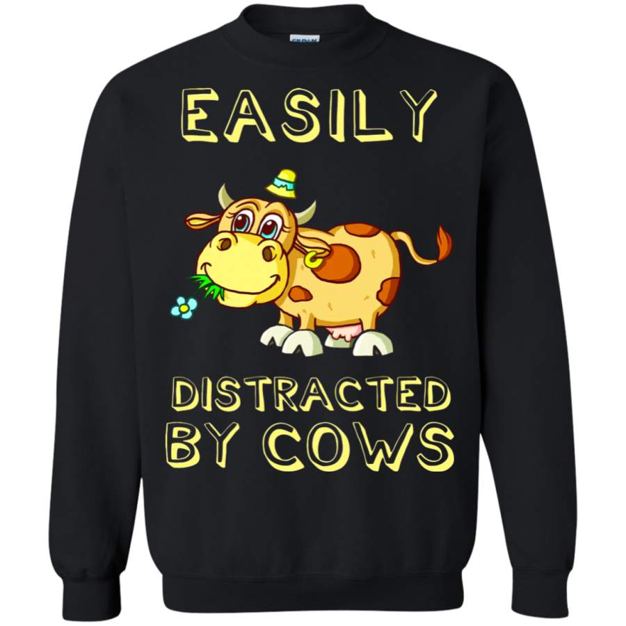 AGR Easily Distracted By Cows Animals Sweatshirt