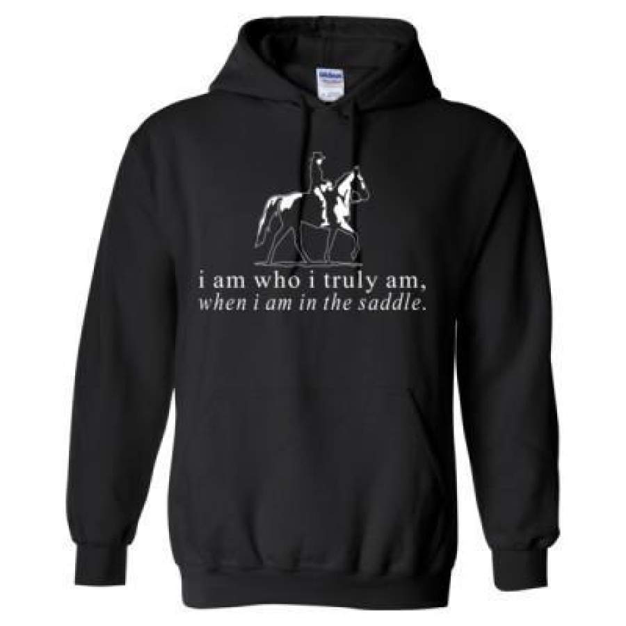 AGR I Am Who I Truly Am When I Am In The Saddle – Heavy Blend™ Hooded Sweatshirt