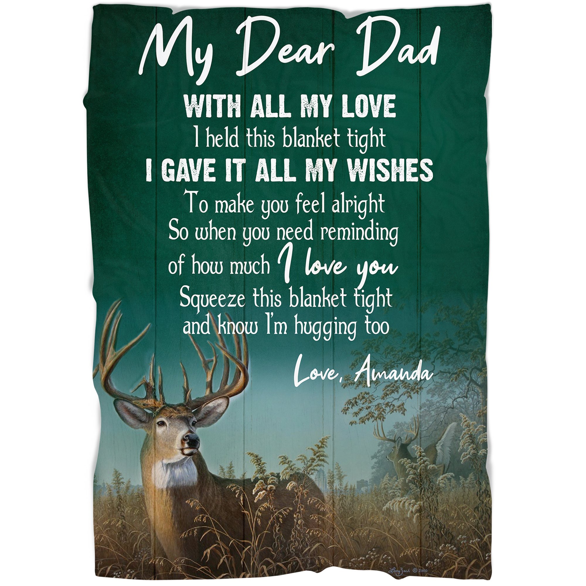 Personalized Hunting Blanket My Dear Dad| Deer Blanket For Dad| Dad Gift Dad Blanket Hunting Theme| Gift For Dad Christmas, Dad Birthday, Dad Father\’S Day| Dad Gift For Hunter| Jb206