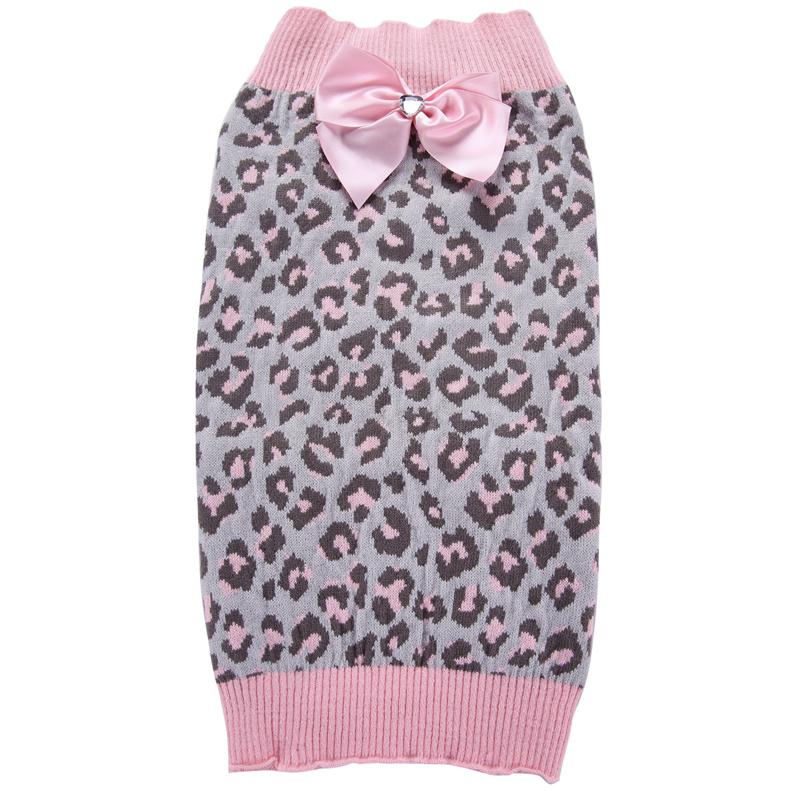 Autumn Winter Cold Girl Knit Pet Dog Sweater Leopard Dots Sweaters Jumper Clothes For Dogs Cats Animals Chihuahua Xxs-xxl Cheap alx