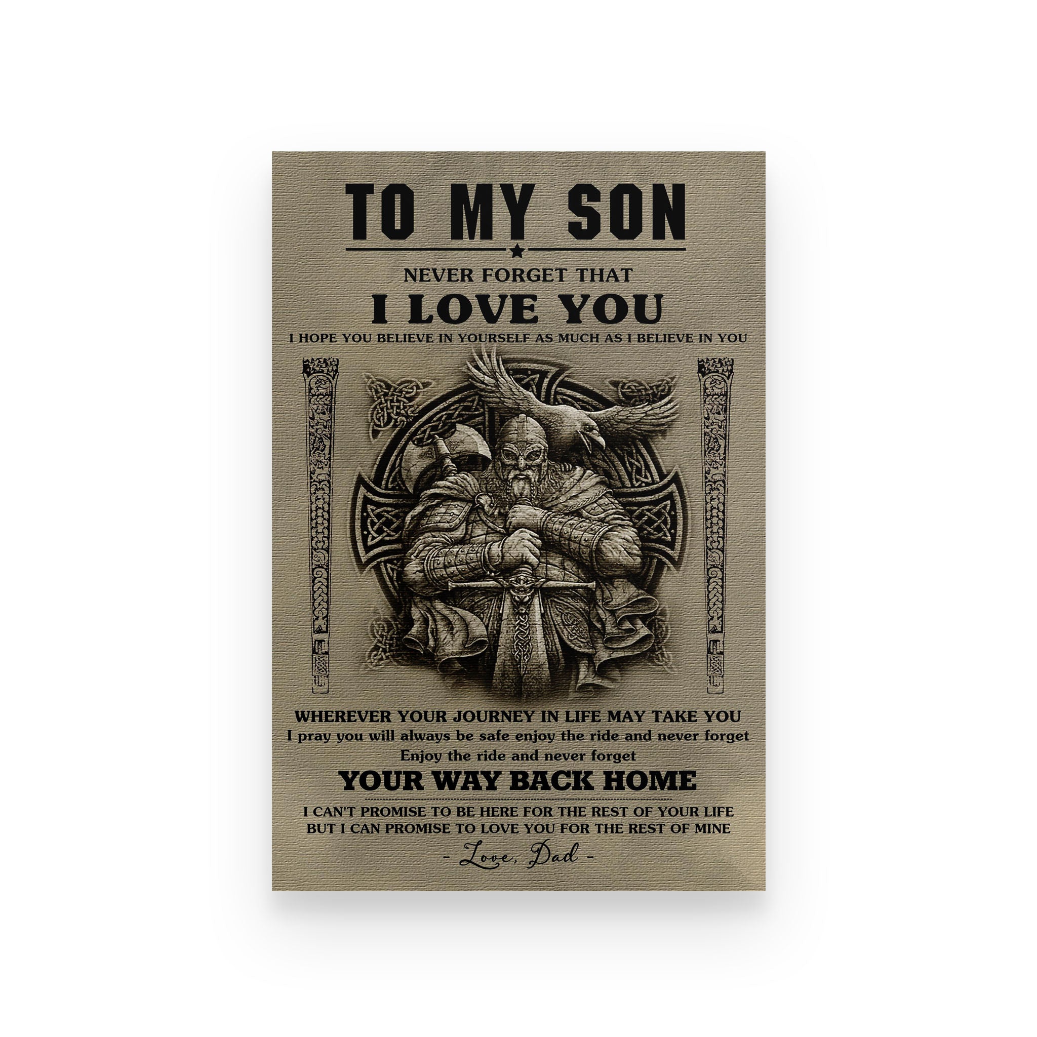 Viking poster dad to son never forget that i love you