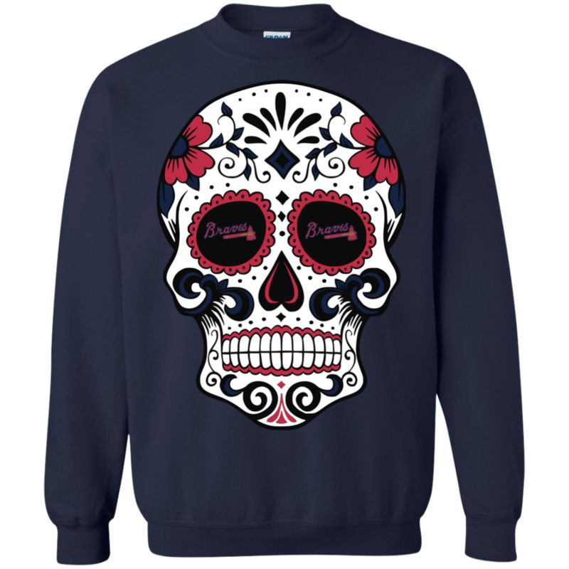 Atlanta Braves Sugar Skull T-Shirt Long Sleeve Sweatshirt Hoodie