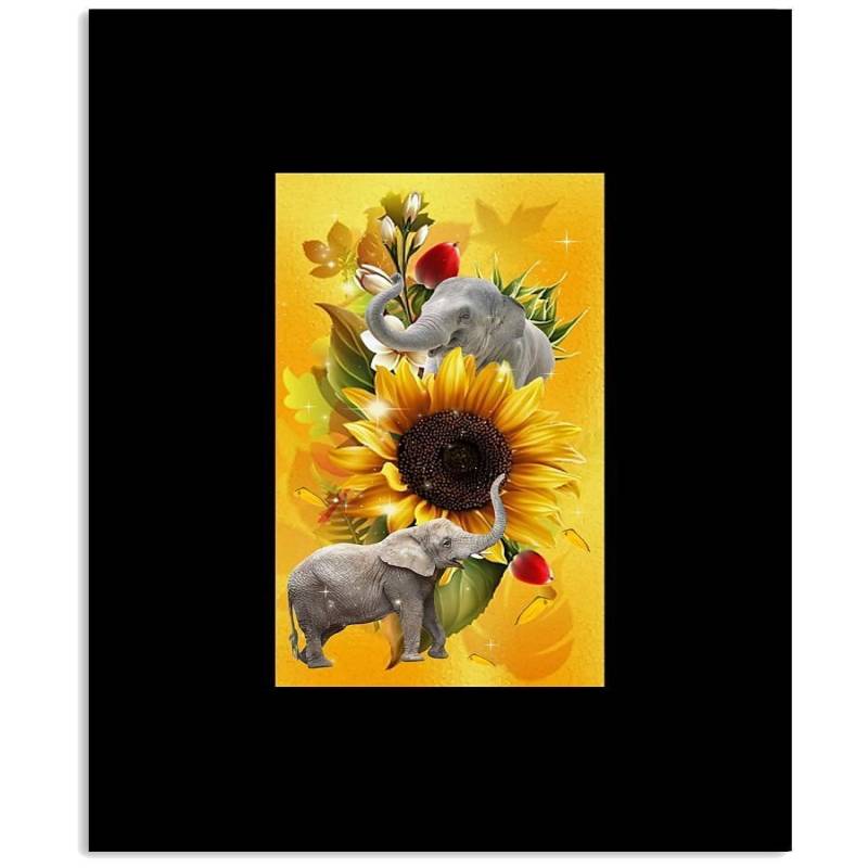 Sunflower With Elephant Beautiful Gift Vertical Poster