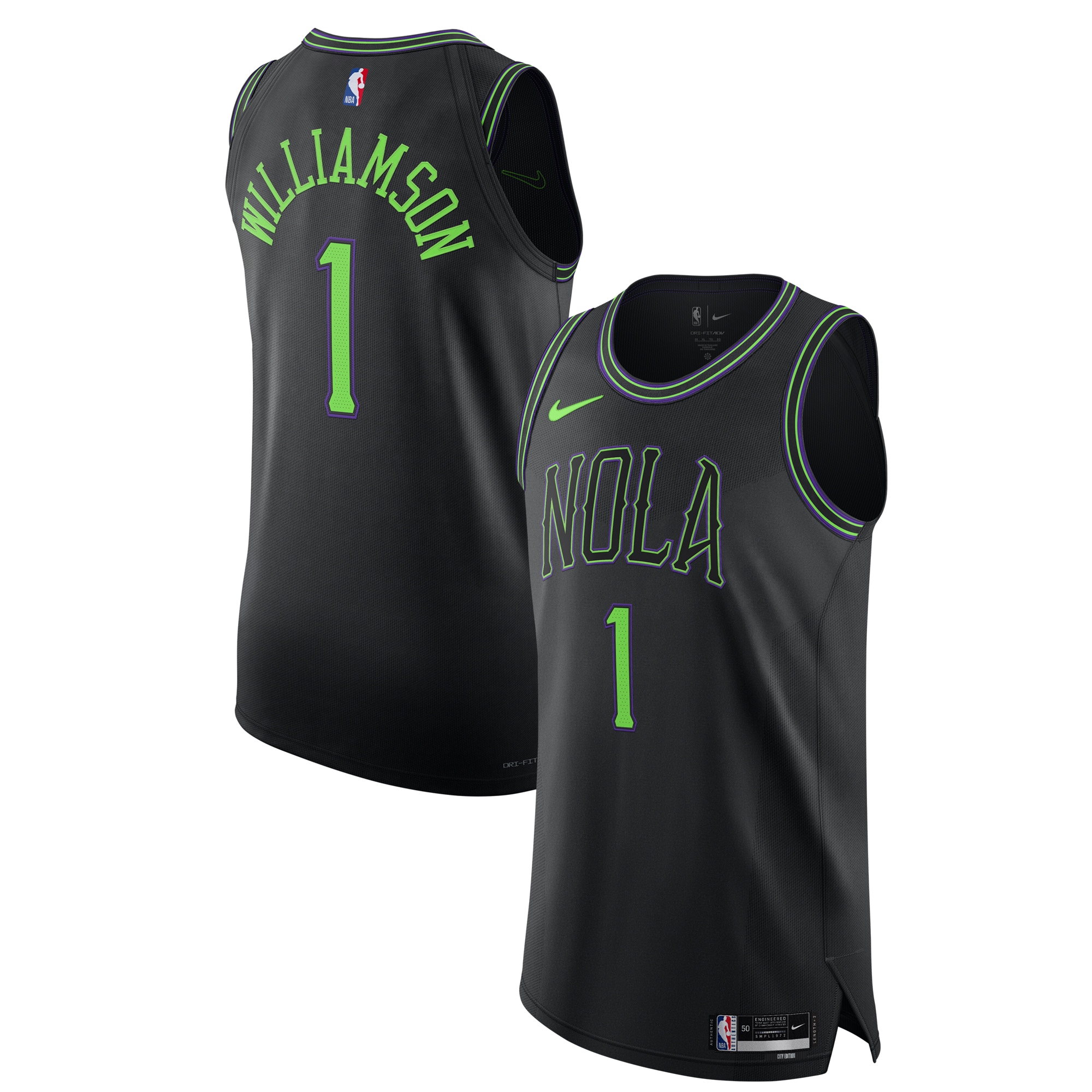 Zion Williamson New Orleans Pelicans Authentic Jersey – City Edition – Black