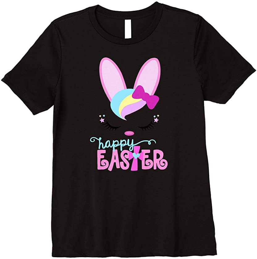 Lovely Girly Bunny Design For April Girl On Easter Day Premium T-Shirt