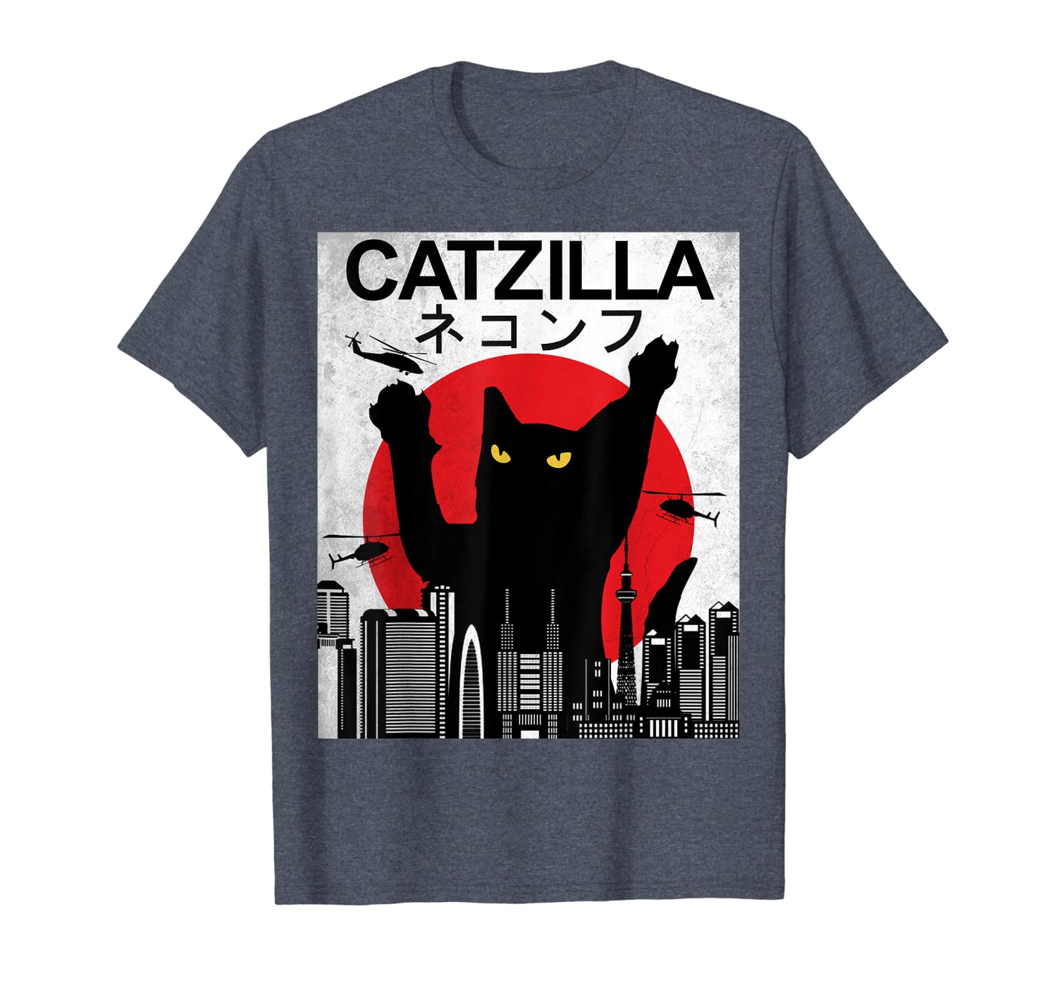 Vintage Catzilla – Japanese Cat Style – Retro Sunset Kitten T-Shirt,Hoodie