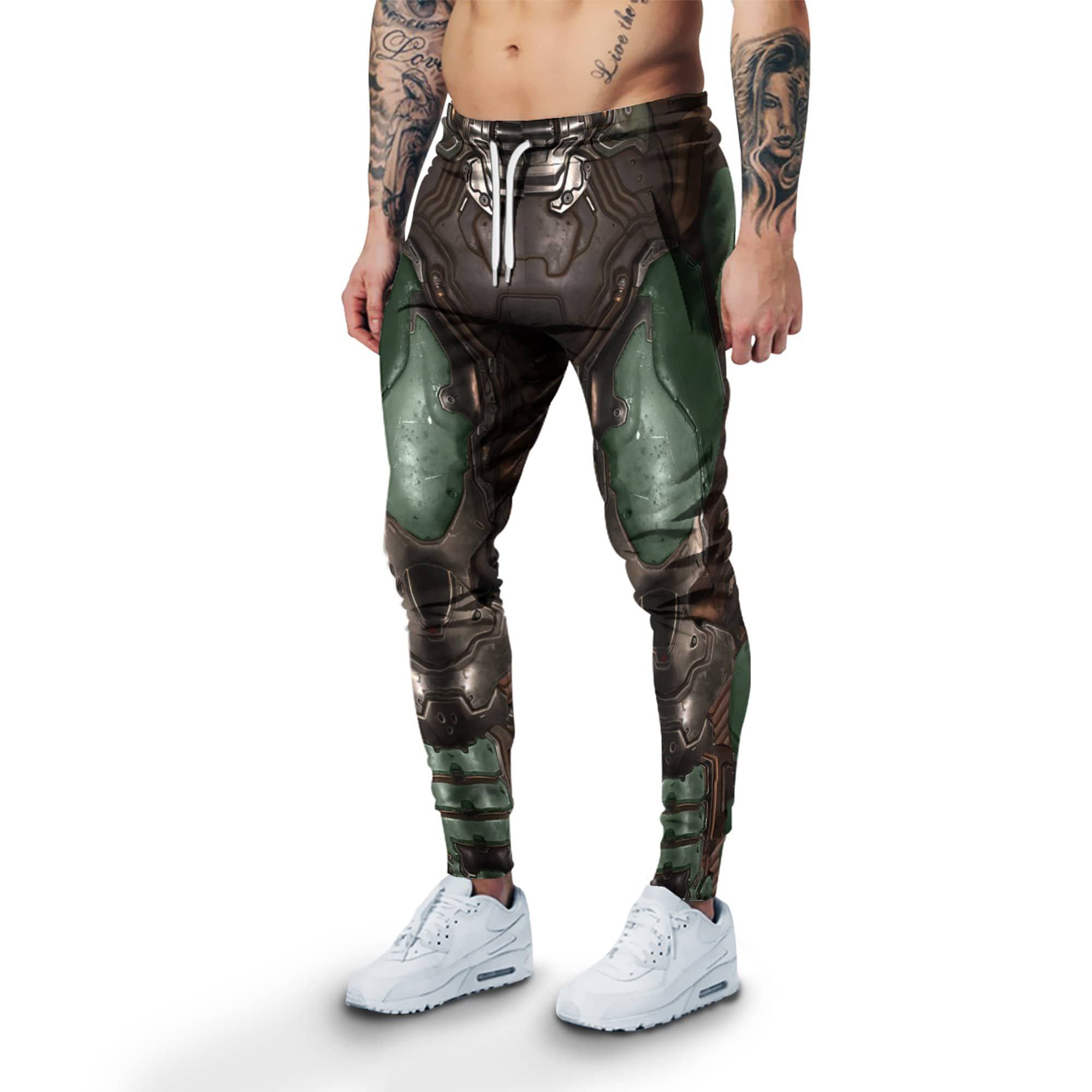 Gearhumans 3D Fullprint Sweatpants Cosplay Doom Slayer Doomguy