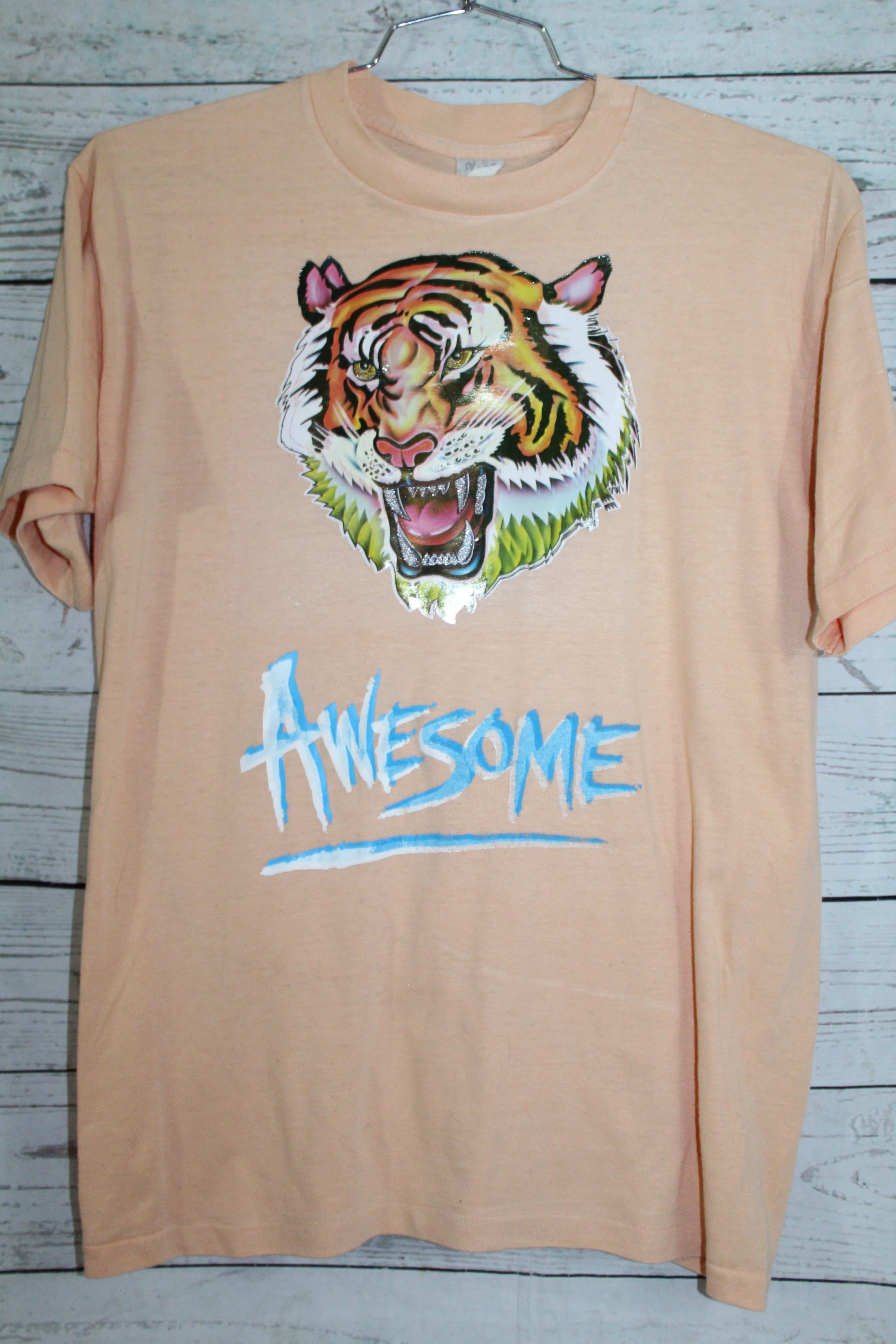 Awesome Tiger Vintage Iron On Movie Promo T-Shirt