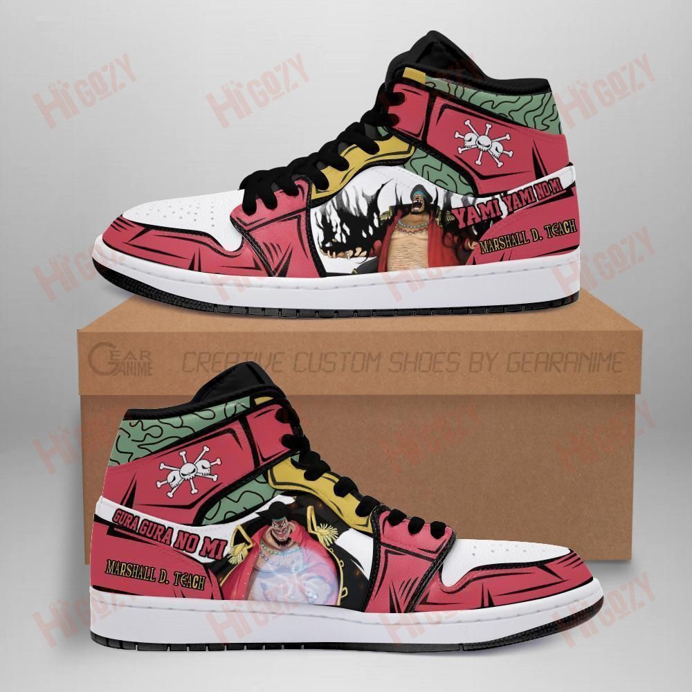 Blackbeard Sneakers Yami Yami No Mi Custom Anime One Piece Shoes