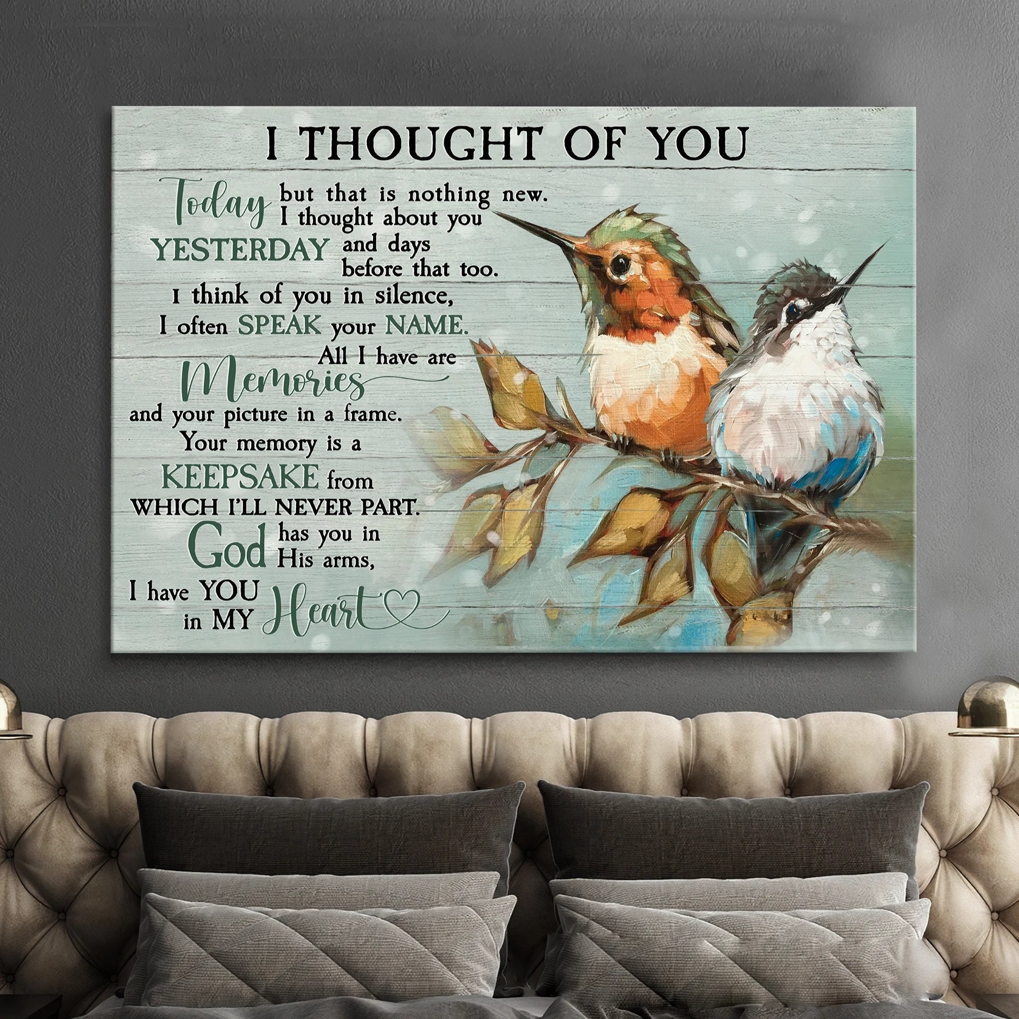 & Canvas | I Thought Of You Today Print Canvas Anniversary Birthday Christmas Housewarming Gift, Wall Art Decor, Home Decor