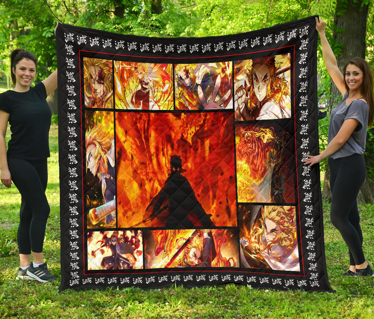 Kyojuro Rengoku Demon Slayer Premium Quilt Blanket Anime Home Decor Custom For Fans Na031601