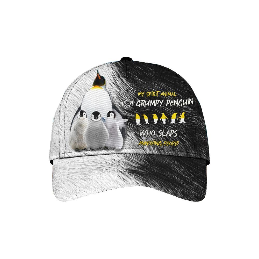 My Spirrit Animal Is A Grumpy Penguin All Over Print Cap Classic Caps Curved 3D Print Classic Caps Gift For Friend