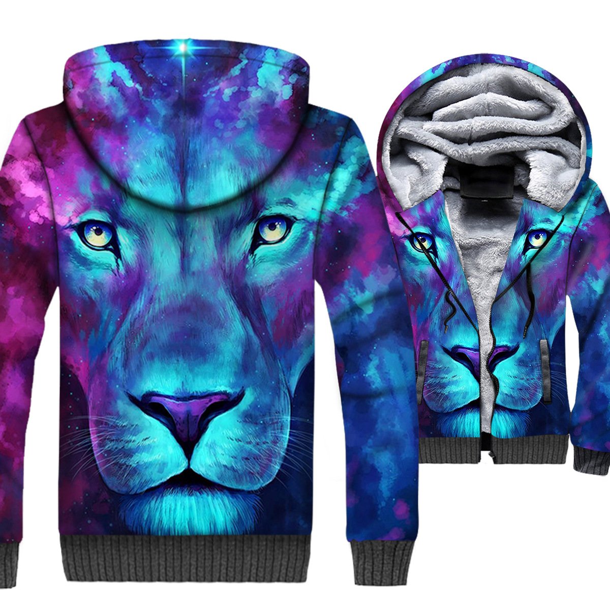 Animal Jackets – Animal Series Star River Lion Super Cool 3D Fleece Jacket