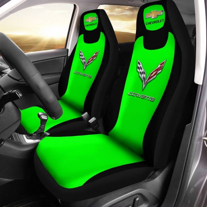 Chevrolet Corvette- NCT Car Seat Cover (Set of 2) Ver2 (Green)