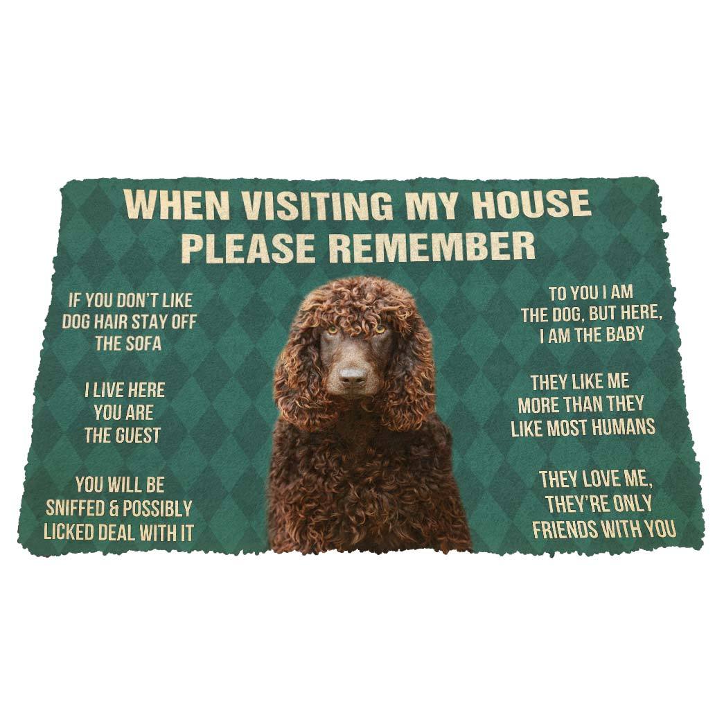 Gearhumans  Gearhuman 3D Please Remember Irish Water Spaniel Dogs House Rules Custom Doormat