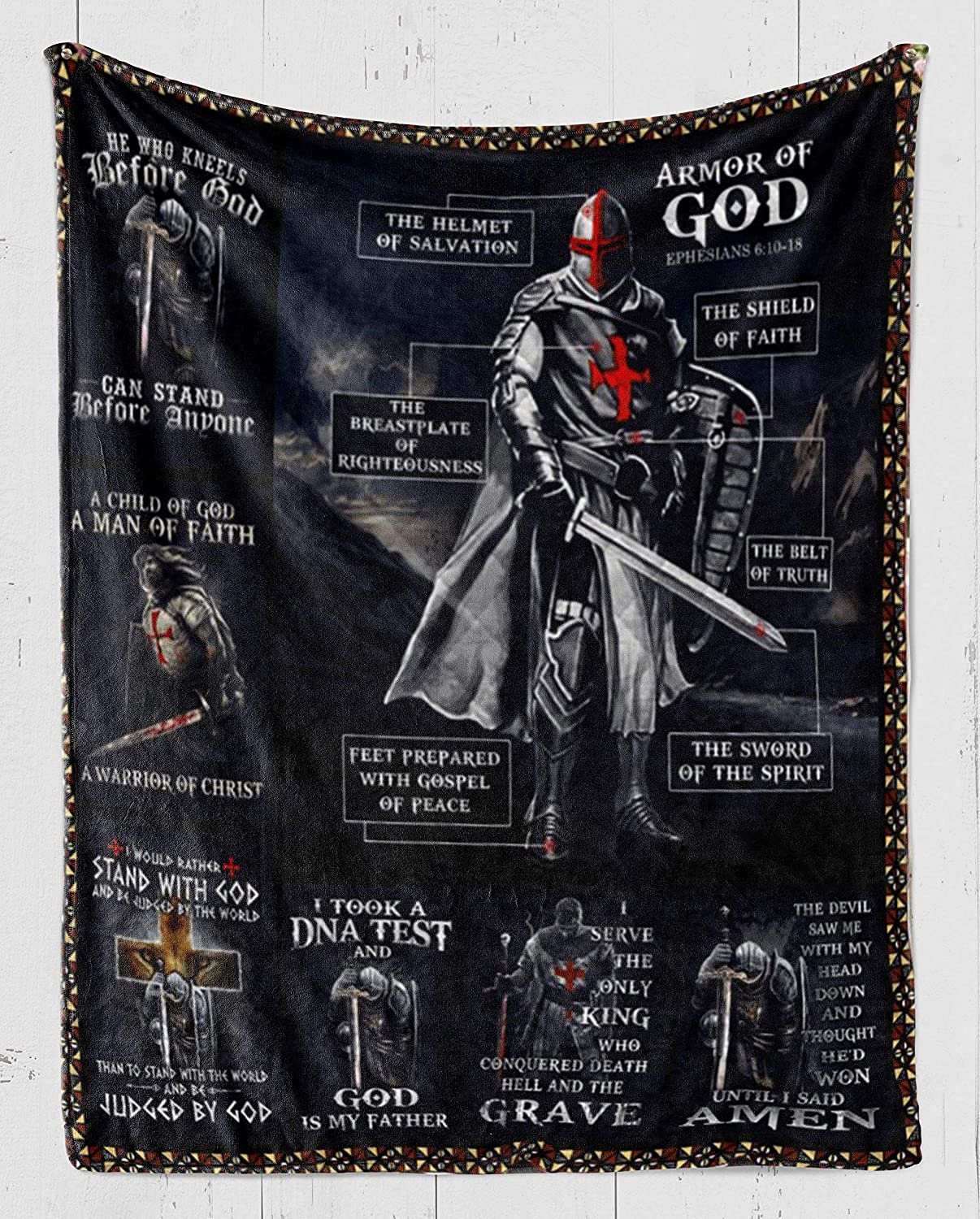 Armor Of God Knight Templar Fleece Blanket – Fleece Blanket Soft Comfortable Blanket For Sofa Chair Bed Office Travelling Camping Blanket For Pet