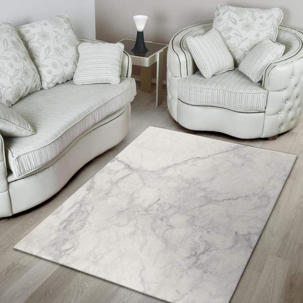 White Marble Area Rug