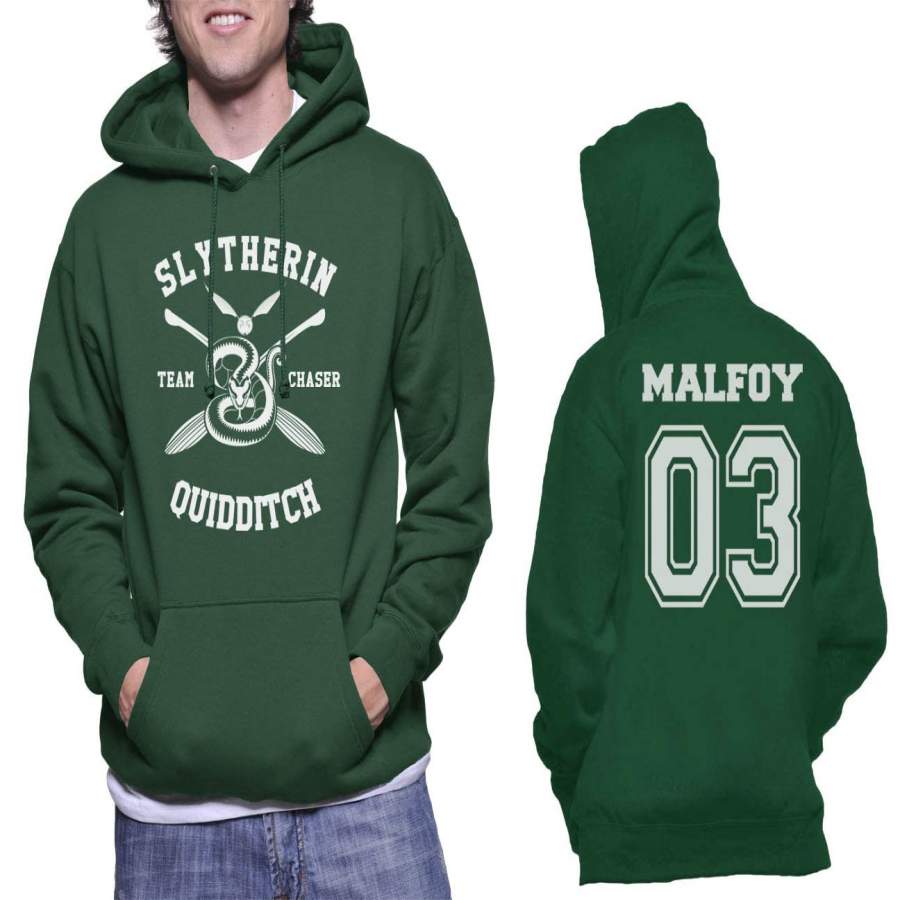 Malfoy 03 Slytherin Chaser Quidditch Team Unisex Pullover Hoodie Pa New Readingllc 