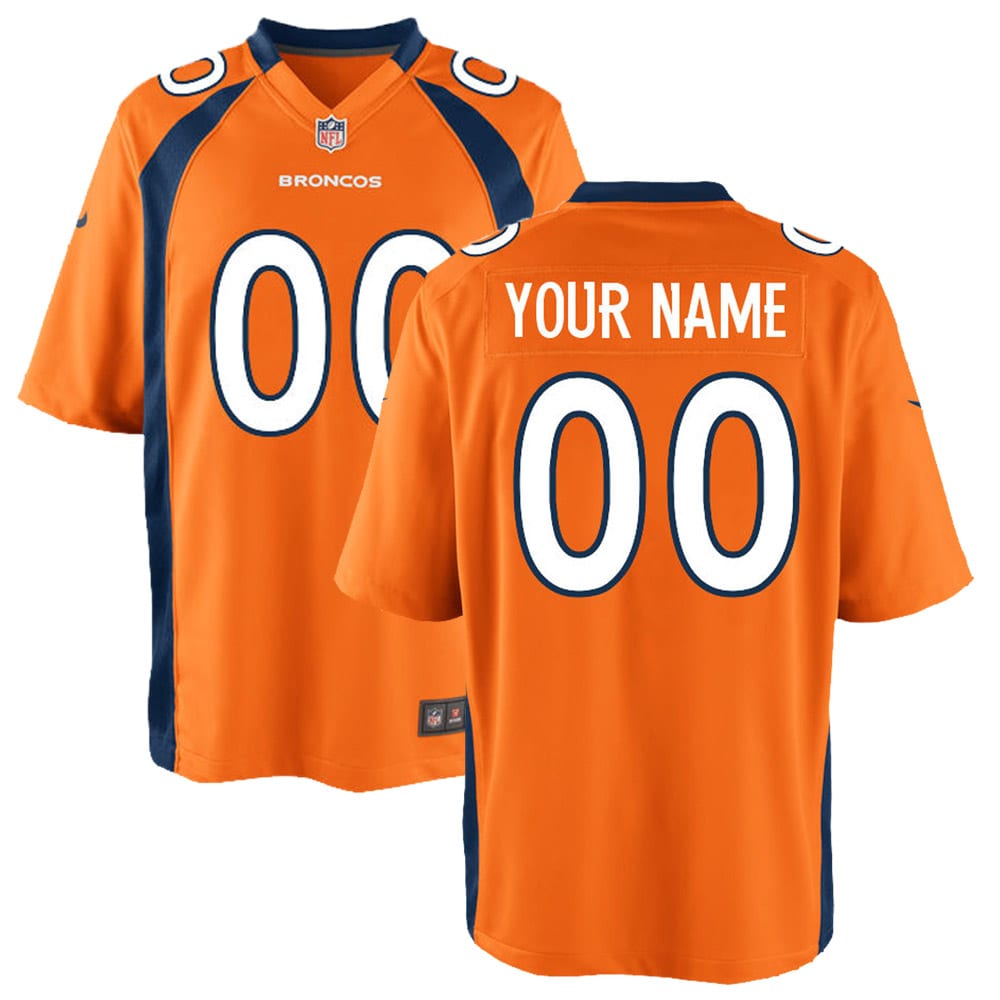 Denver Broncos Youth Custom Game Jersey – Orange