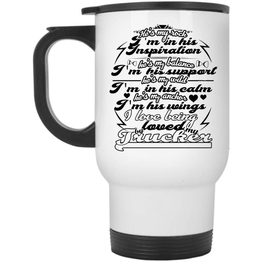 I Love Being Loved By My Trucker Cup, Cool Couple Mug (Travel Mug)