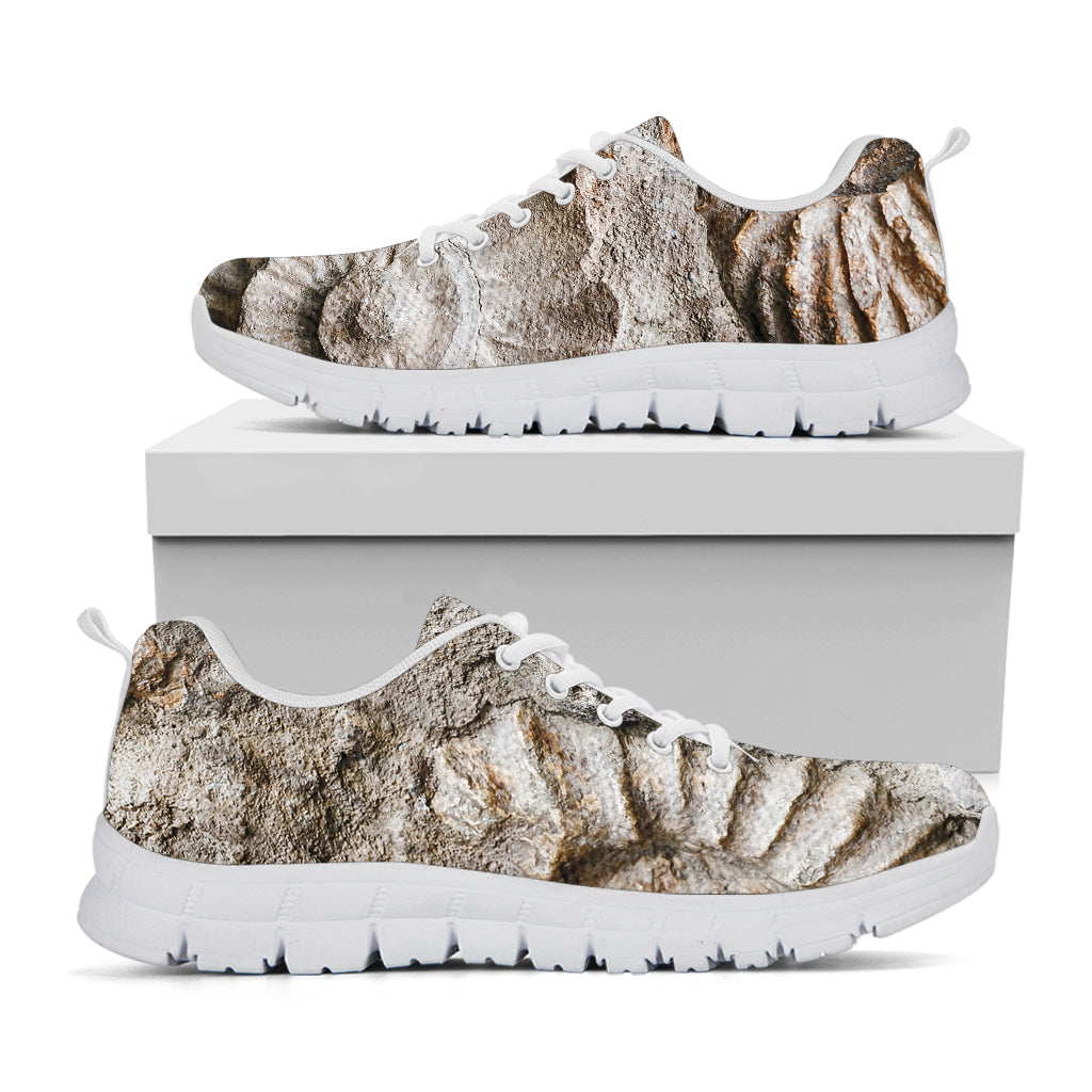 Ammonoidea Fossil Print White Sneakers