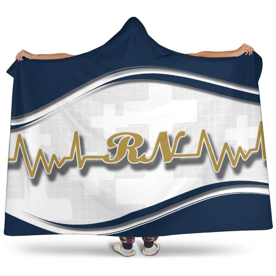 Nurse Heartbeat RN Notre Dame Hoodie Blanket Snuggie Nursing