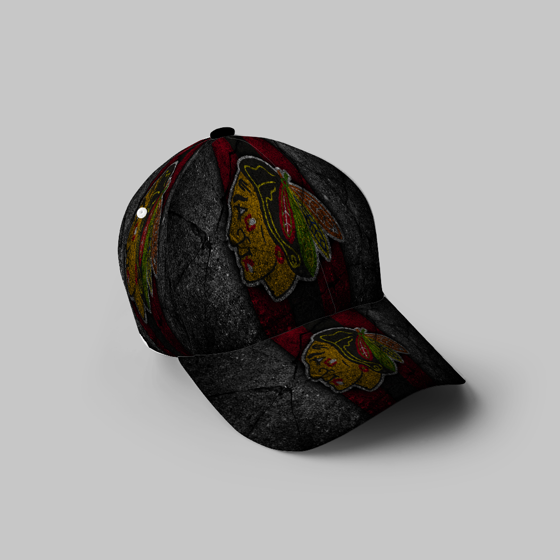 Chicago Blackhawks Emblem Wall 3D Printing Baseball Cap Classic Hat