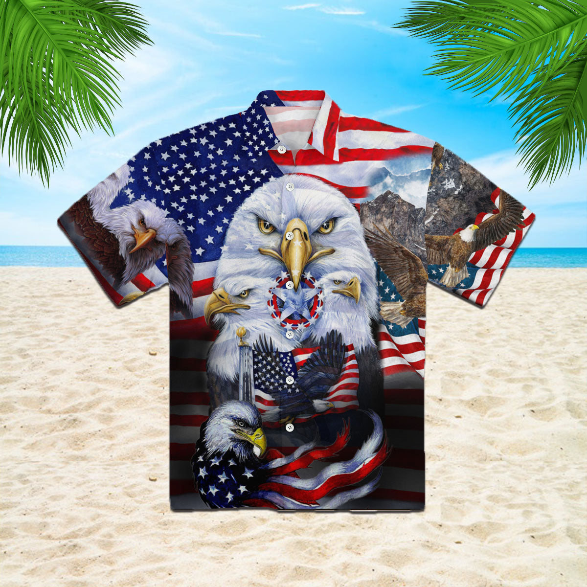 Oragontee Eagles Patriotism American Sky Hawaii Shirt For Men Women Adult Ha95178