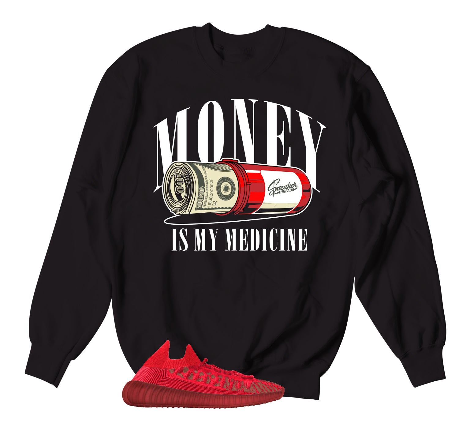 Yeezy 350 Slate Red Money Medicine Sweater