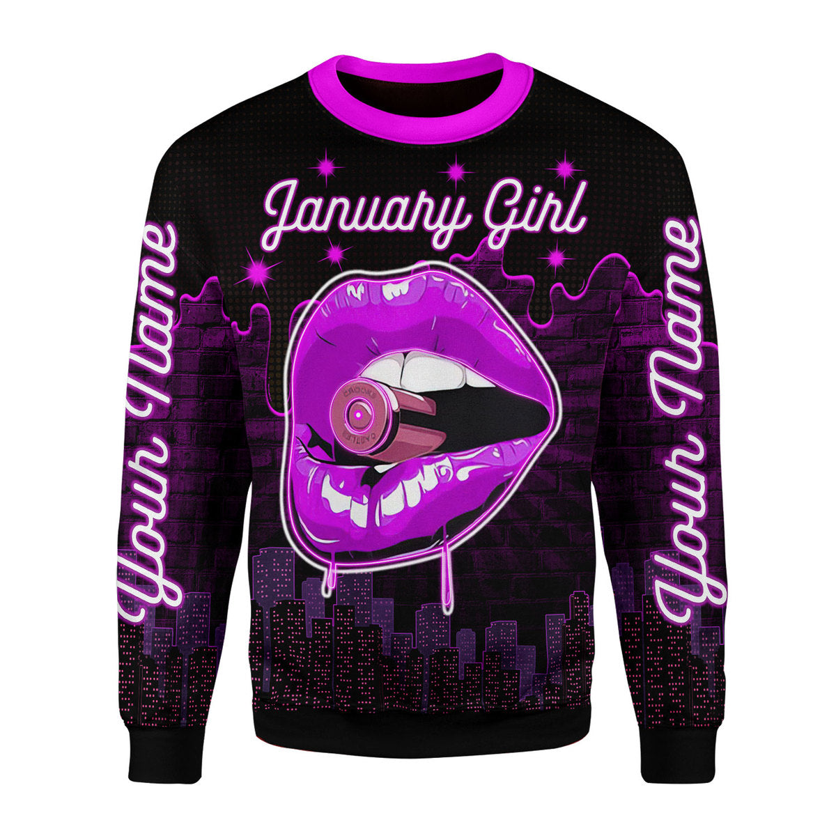 Customspig Personalized Ugly Sweater I’M A January Girl All Over Printed