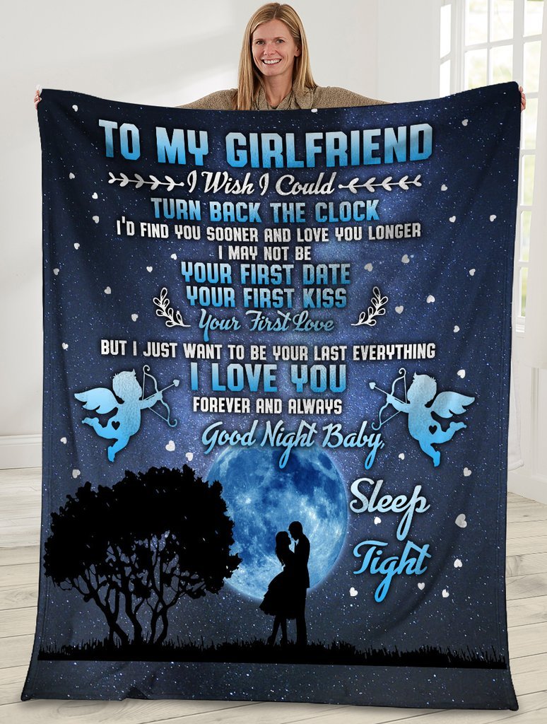 To My Girlfriend Moonlight Fleece Blanket