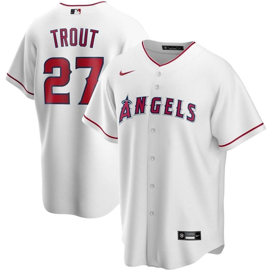 Mike Trout Los Angeles Angels Home 2021 Replica Player White 3D Jersey