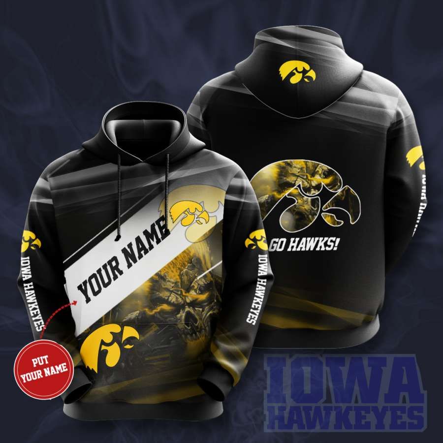 Personalized Iowa Hawkeyes No852 Custom Hoodie 3D