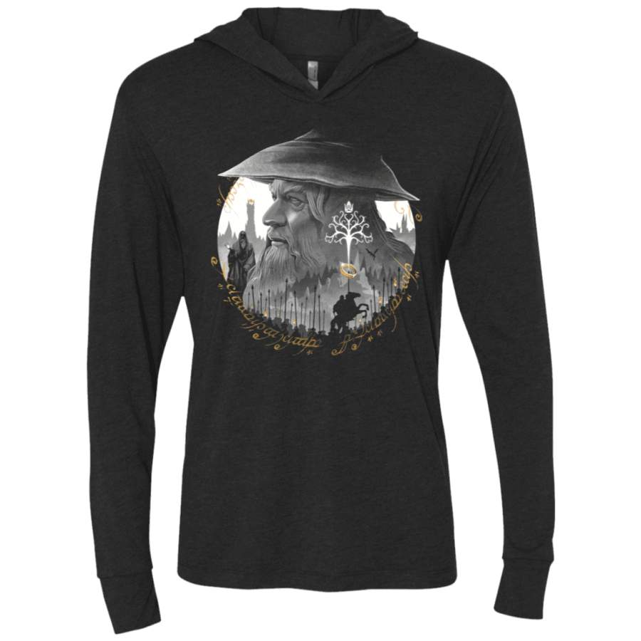 The Grey Wizard Triblend Long Sleeve Hoodie Tee