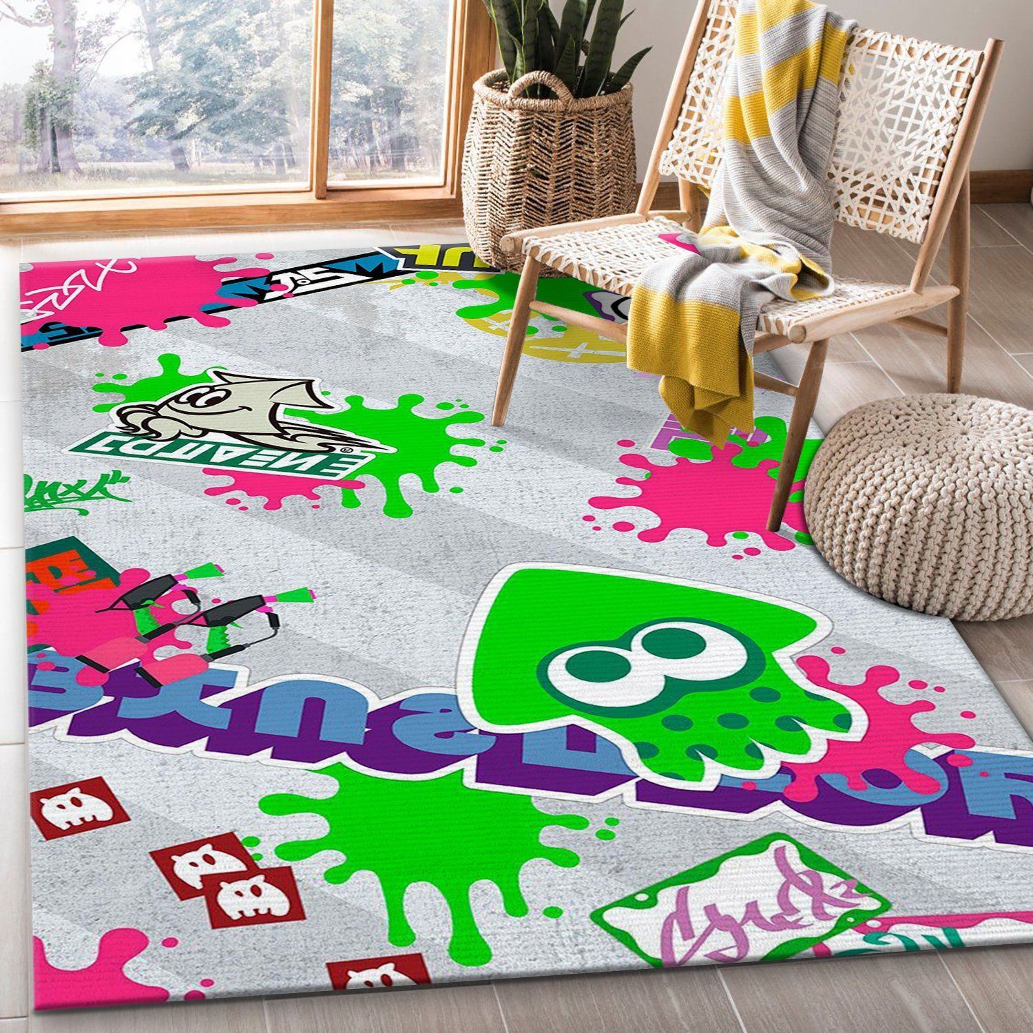 Nintendo Releases Zelda Breath Of The Wild Splatoon 2 Area Rug For Christmas Bedroom Rug Home Decor Floor Decor