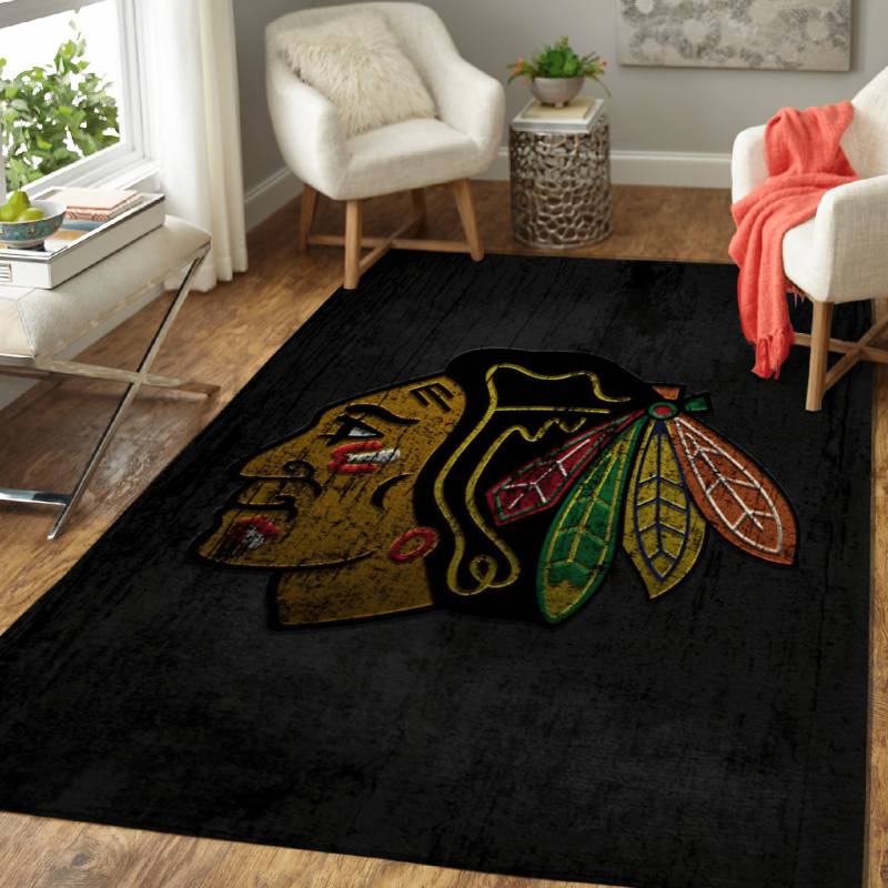 Rug Home Decor Chicago Blackhawks Hockey – Hockey Logo Sport